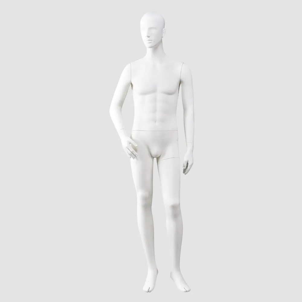 MKHF-5 Full body maniquies men likelife muscle matte white standing male mannequin