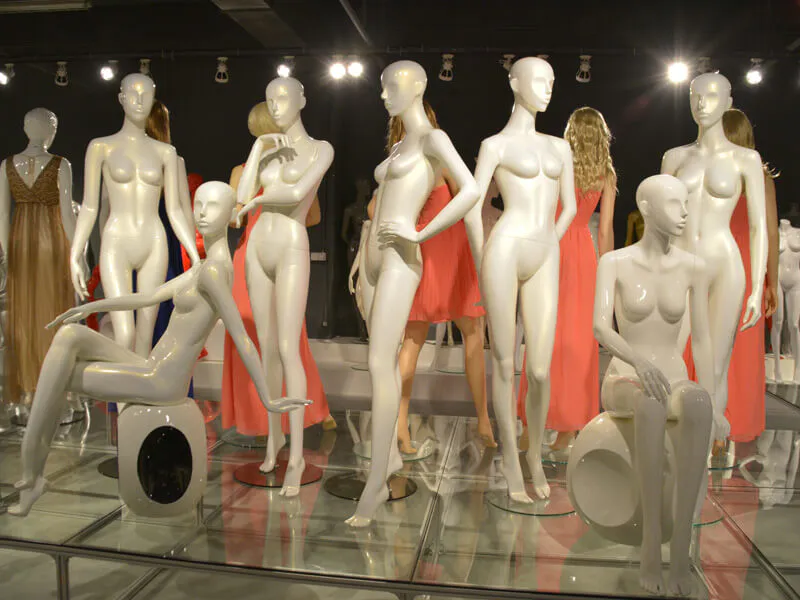 Glossy white female mannequin