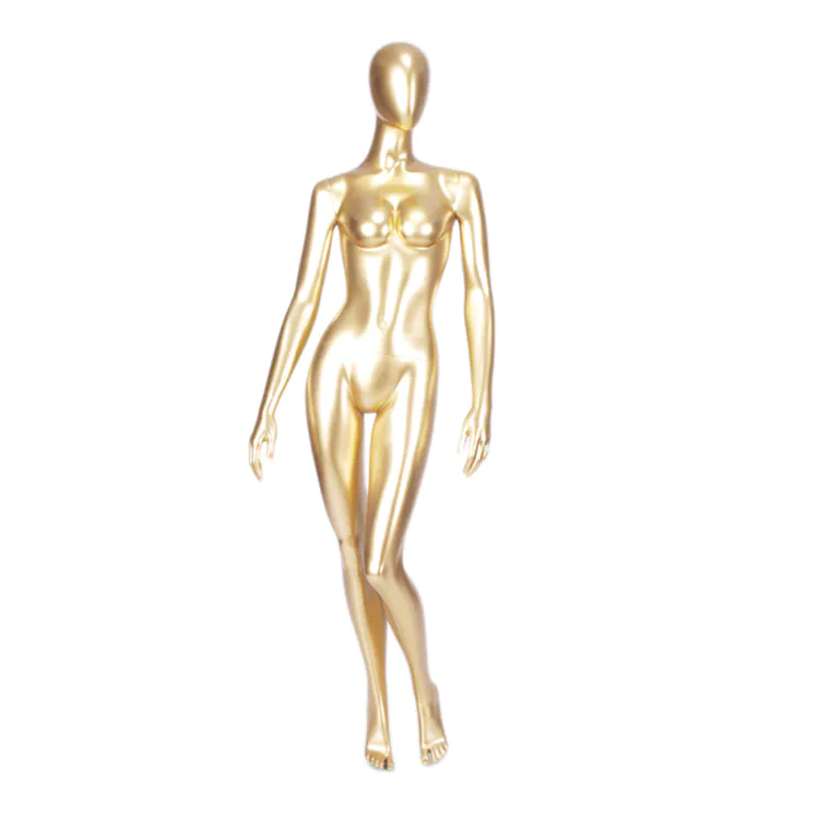 MNF-1 Fashion designer glossy gold female mannequin for display