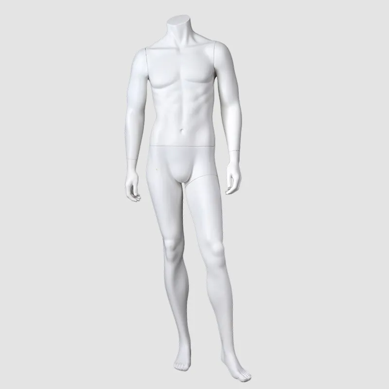 JB-1 Headless male mannequin muscle matt white ghost mannequin manikin male