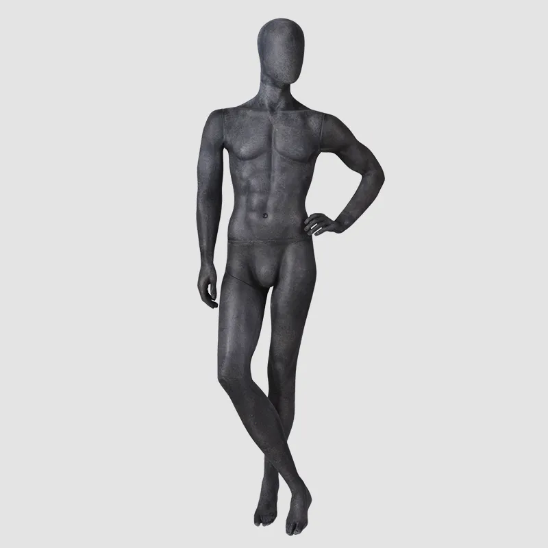 MPM-5 Full body maniquine men black fiberglass male muscle model mannequin