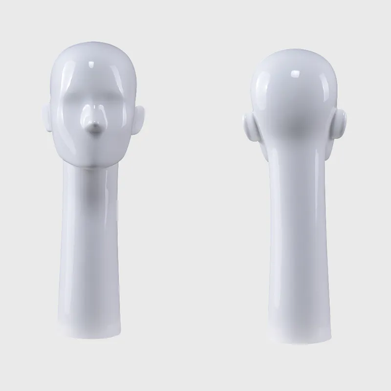 Long neck mannequin head glossy white female head mannequin