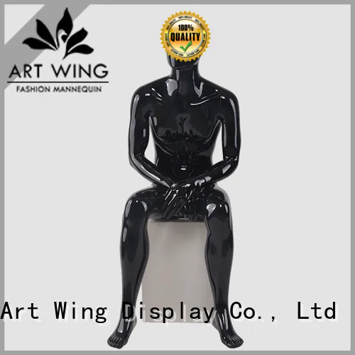 YB-4 Full body glossy black fiberglass male mannequin for dsiaply